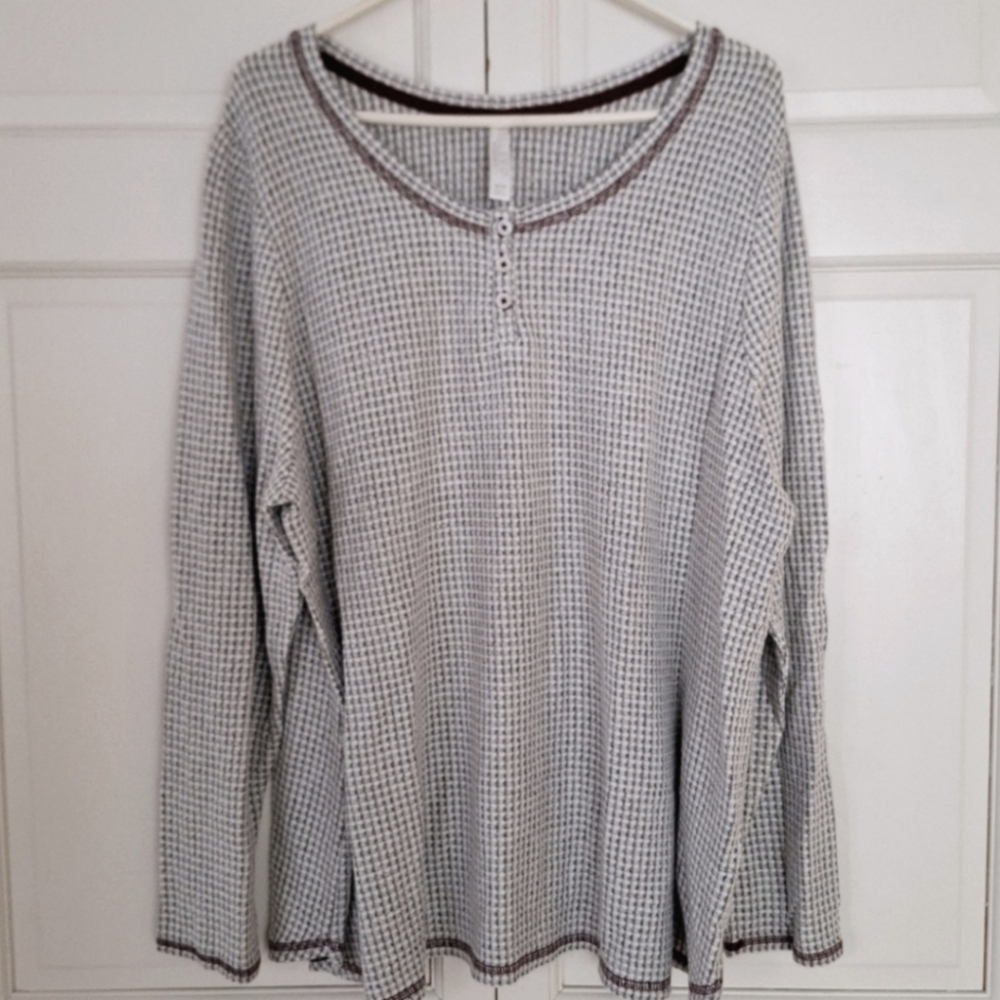 Cacique waffle print sleep shirt